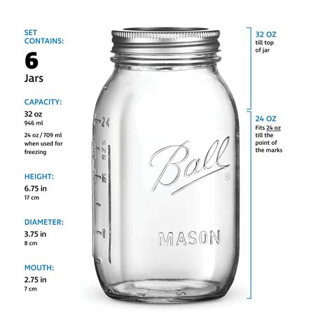 1 Quart Wide Mouth Canning Jar