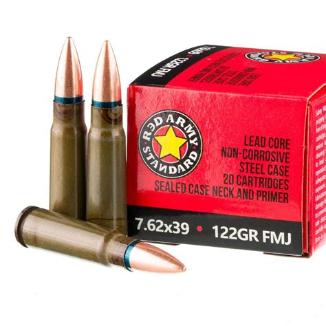 1000 Rounds Of Red Army Standard 122 Grain Fmj 7 62X39 Ammo With Free