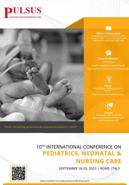 10Th International Conference On Pediatrics Neonatal Amp Nursing Care