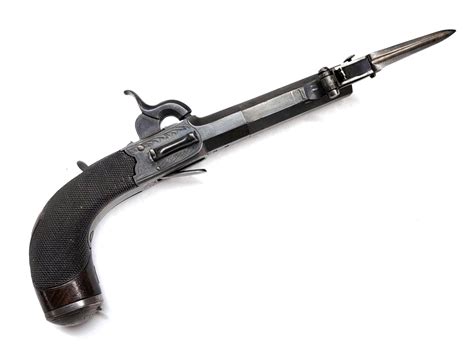19Th Century Collins London Bayonet Percussion Pistol Warpath 19Th Century Collins London Bayonet Percussion Pistol Warpath
