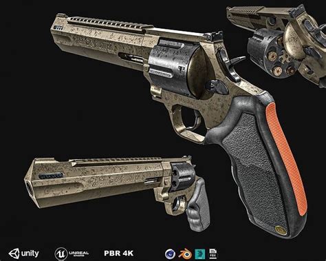 3D Model Taurus Raging Hunter 44 Magnum Revolver Vr Ar Low Poly 3D Model Taurus Raging Hunter 44 Magnum Revolver Vr Ar Low Poly