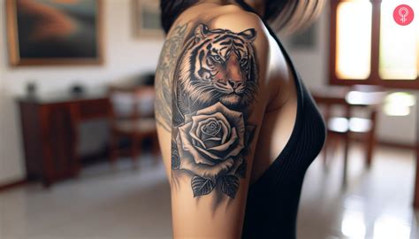 8 Tiger And Rose Tattoo Ideas That Express Fierce Elegance