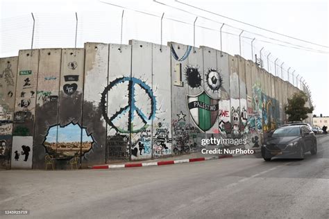 A View Of The Israeli West Bank Barrier In Bethlehem Palestinian