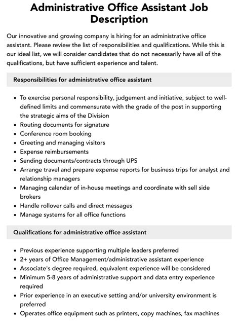 Administrative Assistant Job Description Salary Skills More Administrative Assistant Job Description Salary Skills More