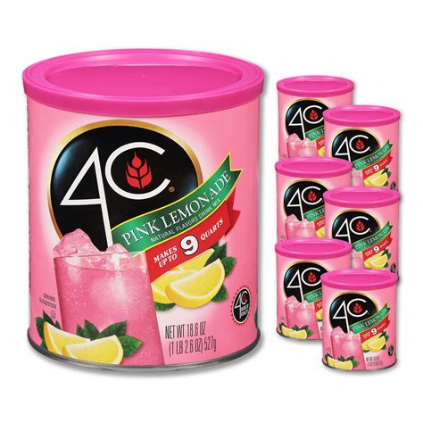 Amazon Com 4C Powdered Drink Mix Canister Pink Lemonade 6 Pack 9 Amazon Com 4C Powdered Drink Mix Canister Pink Lemonade 6 Pack 9