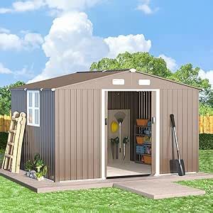 Amazon Com Alaulm 10 Amp 39 X8 Amp 39 Outdoor Storage Shed Outdoor Galvanized Amazon Com Alaulm 10 Amp 39 X8 Amp 39 Outdoor Storage Shed Outdoor Galvanized