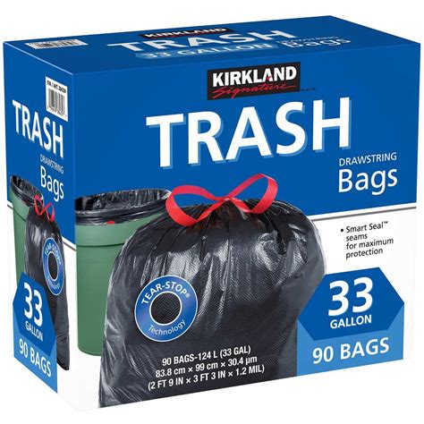 Amazon Com Kirkland Signature Drawstring Trash Bags 33 Gallon Xl Amazon Com Kirkland Signature Drawstring Trash Bags 33 Gallon Xl