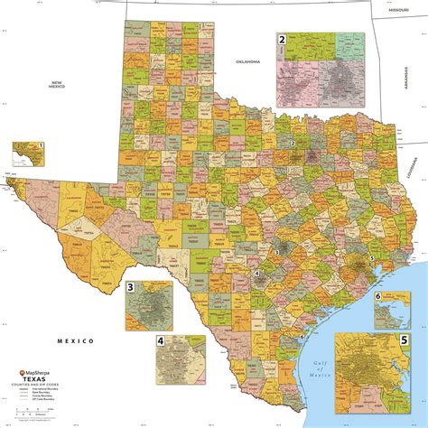 Amazon Com Texas Map Store Zip Code And County Map Shows All 254 Counties Of Texas And Over 1900 Zip Codes Includes Inset Maps Of Major Metropolitan Areas Laminated 42Inch X