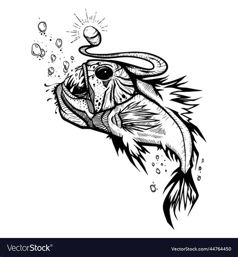 Angler Fish Tattoo Black And White