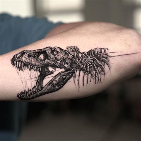 Artstation T Rex Skull Tattoo Design