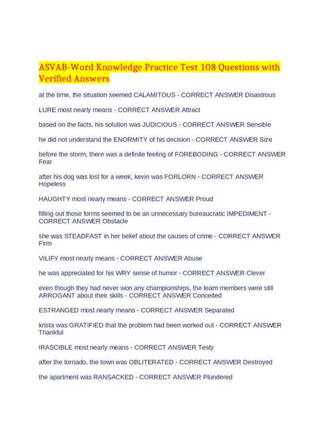 Asvab Full Test Word Knowledge Docx Asvab Full Test Word Knowledge Asvab Full Test Word Knowledge Docx Asvab Full Test Word Knowledge