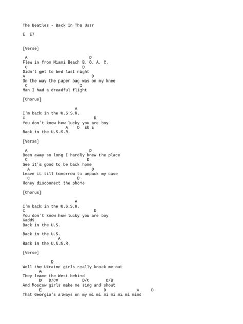 Back In The U S S R Lyrics Analysis Pdf Art Poetry Back In The U S S R Lyrics Analysis Pdf Art Poetry