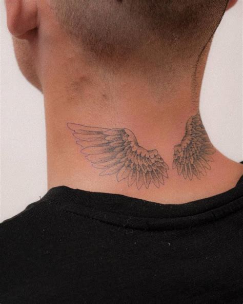 Back Of Neck Wings Tattoo Printable Back Of Neck Wings Tattoo Printable