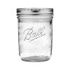 Ball 16Oz 12Pk Glass Wide Mouth Mason Jar With Lid And Band Target