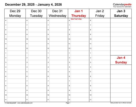 Blank Printable Weekly Calendar With Times 2026 Calendar Printable Blank Printable Weekly Calendar With Times 2026 Calendar Printable