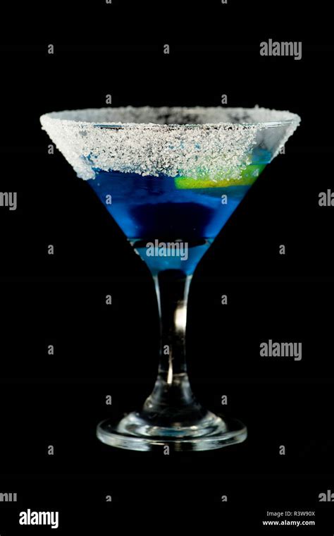 Blue Kamikaze Cocktail With Vodka Lime Juice Blue Curacao Sugar And Blue Kamikaze Cocktail With Vodka Lime Juice Blue Curacao Sugar And