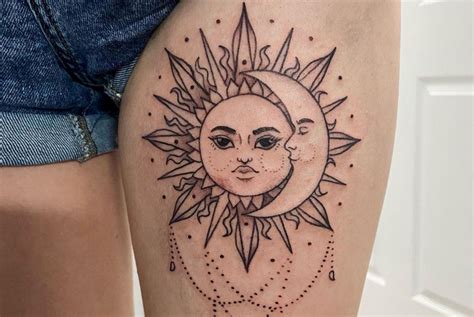 Bohemian Sun Moon Tattoos Bohemian Sun Moon Tattoos