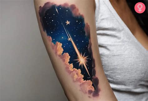 Celestial Shooting Star Tattoo Design