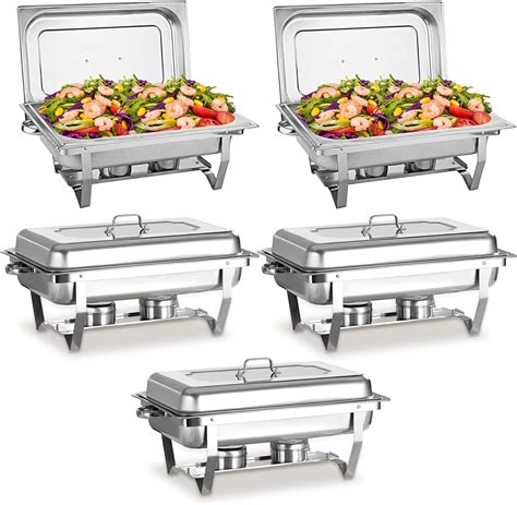 Chafing Dishes For Buffet 5 Pack 9 Qt Full Pan Stainless Steel Chafing Chafing Dishes For Buffet 5 Pack 9 Qt Full Pan Stainless Steel Chafing