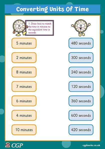 Converting Units Of Time Seconds Minutes And Hours Year 4 Cgp Plus