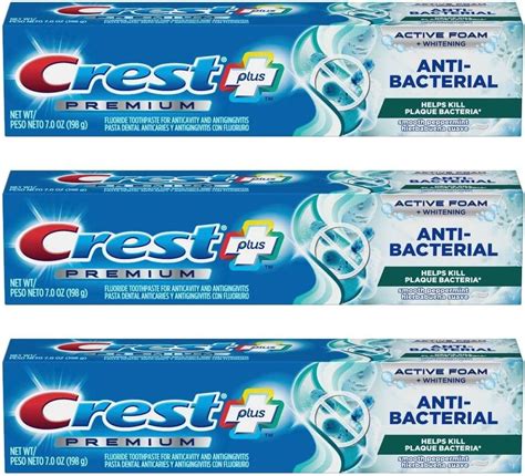 Crest Premium Plus Anti Bacterial Toothpaste Smooth Peppermint Flavor 7 Crest Premium Plus Anti Bacterial Toothpaste Smooth Peppermint Flavor 7