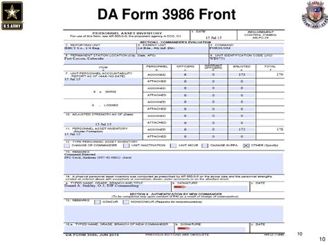 Da Form 3986 Fill Out Printable Pdf Forms Online