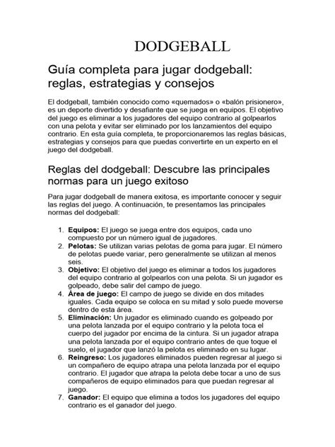 Dodgeball Pdf Dodgeball Pdf