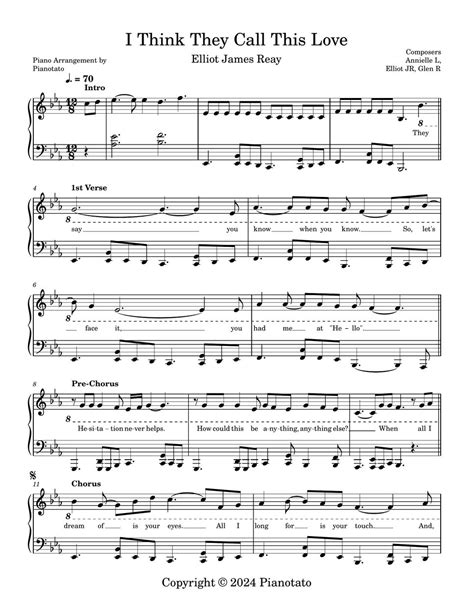 Elliot James Reay I Think They Call This Love Piano Sheet Music Pdf Elliot James Reay I Think They Call This Love Piano Sheet Music Pdf