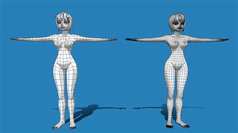 Female Anime Body Base 3D Model Cgtrader