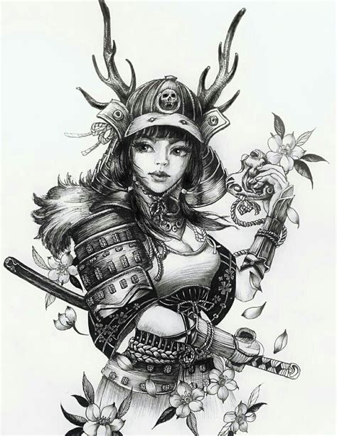 Female Samurai Warrior Tattoos