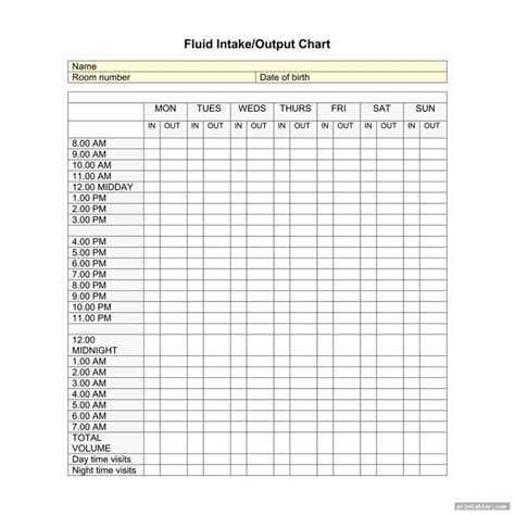 Fluid Intake Charts 10 Free Pdf Printables Printablee