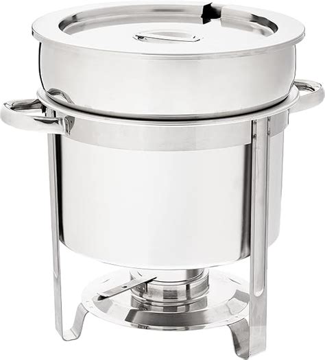 Food Warmer Winco 11 Quart Stainless Steel Soup Warmer Chafer Style With Cover Fuel Holder Commercial Quality Stainless Steel Chafer Warmer