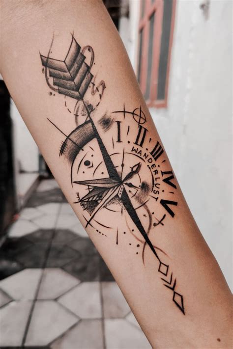 Forearm Compass Tattoo Designs