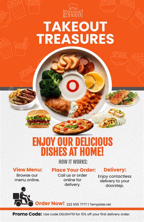 Free Restaurant Takeout Poster Template To Edit Online