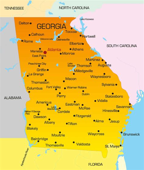 Georgia Cities Map Guide Of The World Georgia Cities Map Guide Of The World