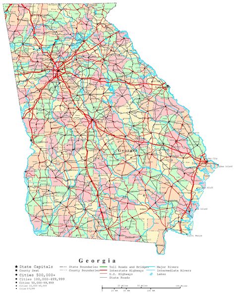Georgia Printable Map Georgia Printable Map