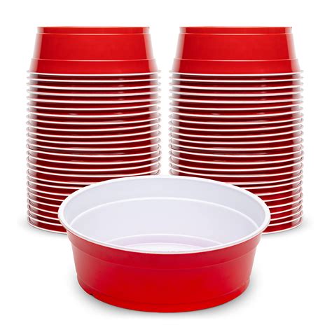 Gopong Gobig Red Party Cup Bowls Disposable Plastic Bowls 2 Sizes