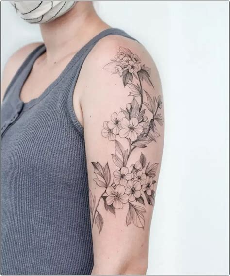 Hawthorn Flower Tattoo