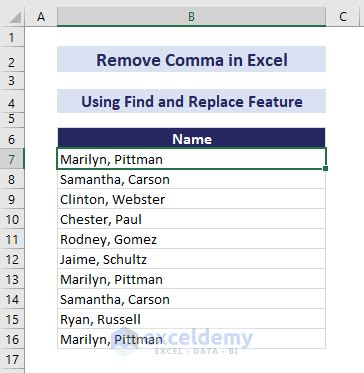 How To Remove Comma In Excel 5 Methods Exceldemy How To Remove Comma In Excel 5 Methods Exceldemy