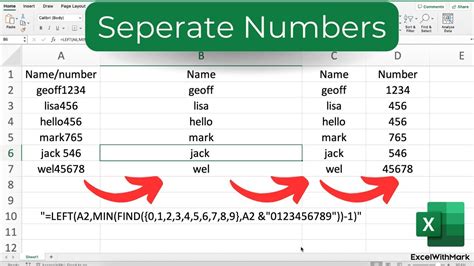 How To Separate Text And Numbers From A Cell In Excel Microsoft Excel Tutorial