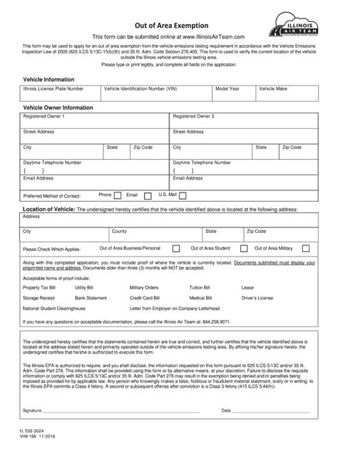 Illinois Out Area Exemption Form Fill Online Printable Fillable Illinois Out Area Exemption Form Fill Online Printable Fillable