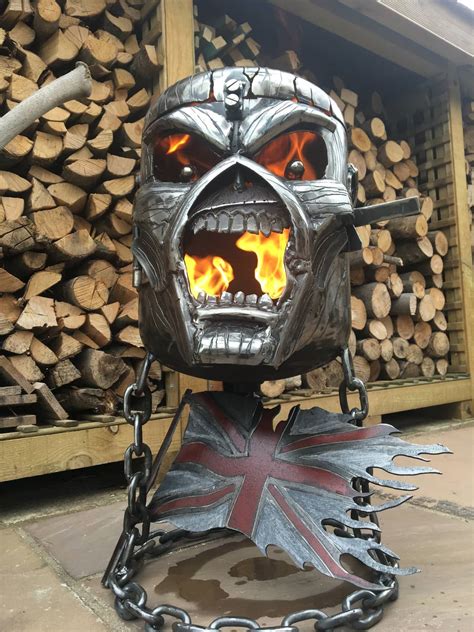 Iron Maiden Eddie The Head Fire Pit Metal Art The Green Head Iron Maiden Eddie The Head Fire Pit Metal Art The Green Head
