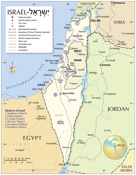 Israel Printable Map