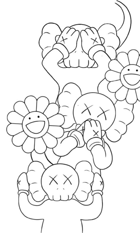 Line Drawing Kaws Tattoo Designs