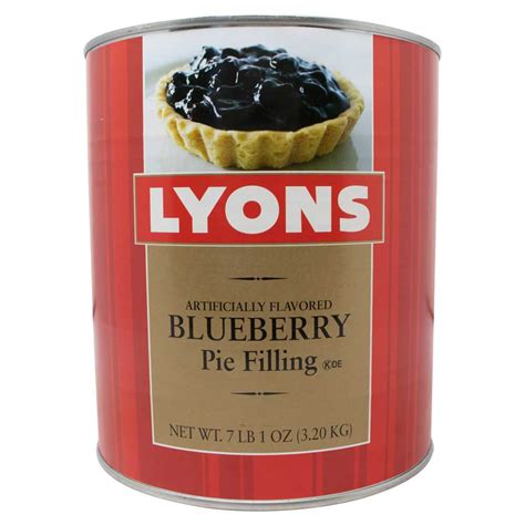 Lyons Blueberry Pie Filling Number 10 Can 6 Per Case Lyons Blueberry Pie Filling Number 10 Can 6 Per Case