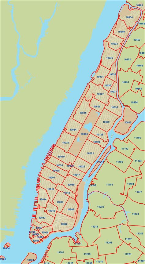 Manhattan Zip Code Map Nyc Manhattan Zip Code Map Nyc