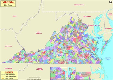 Map Of Zip Codes In Virginia Virginia Map