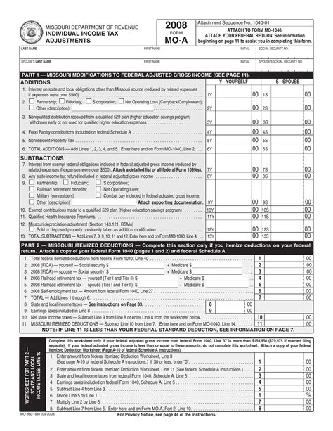 Missouri Form Mo A Fill Out Printable Pdf Forms Online Missouri Form Mo A Fill Out Printable Pdf Forms Online