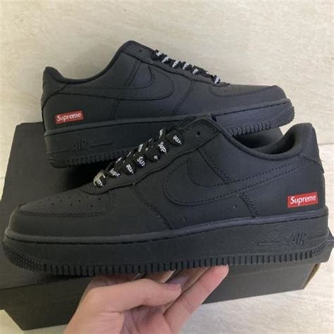 Nike Air Force 1 Supreme Black Brand New In Full Box Depop