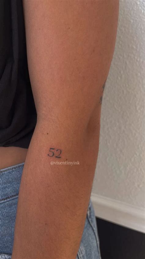 Number Tattoo Tiny Tattoo Fine Line Tattoo Single Needle Tattoo Minimal